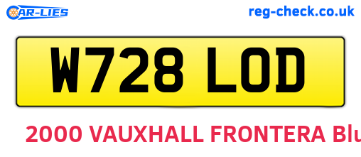 W728LOD are the vehicle registration plates.