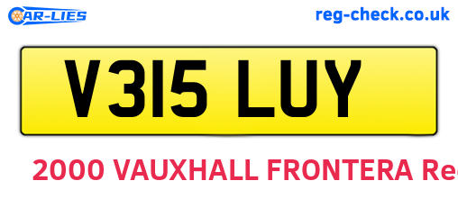 V315LUY are the vehicle registration plates.