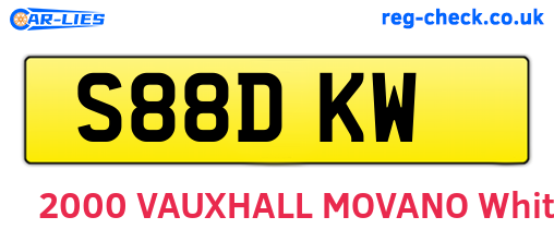 S88DKW are the vehicle registration plates.