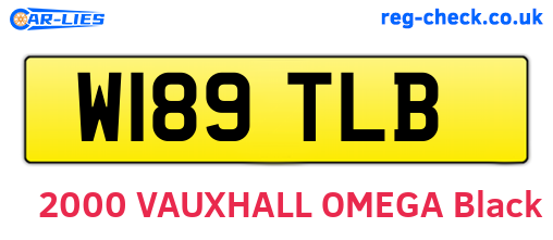 W189TLB are the vehicle registration plates.