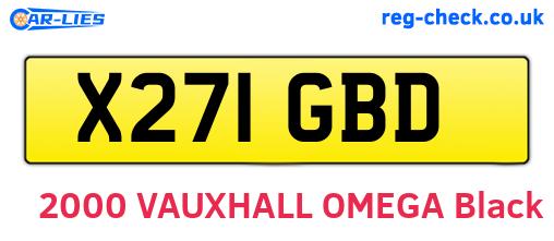 X271GBD are the vehicle registration plates.