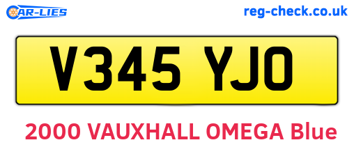 V345YJO are the vehicle registration plates.