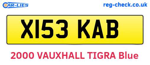 X153KAB are the vehicle registration plates.