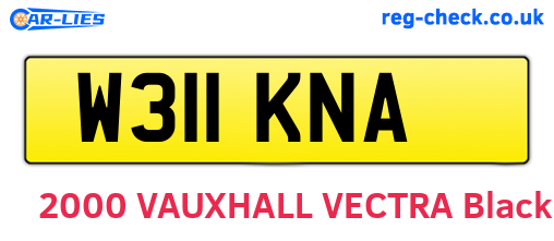 W311KNA are the vehicle registration plates.
