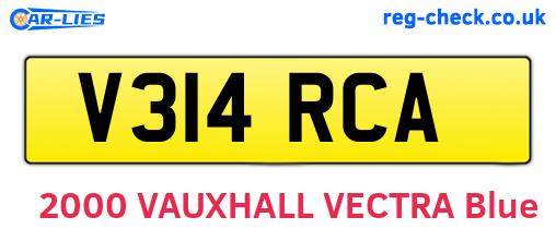 V314RCA are the vehicle registration plates.