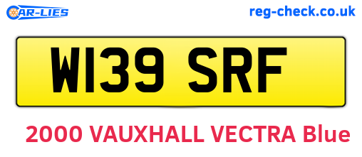 W139SRF are the vehicle registration plates.