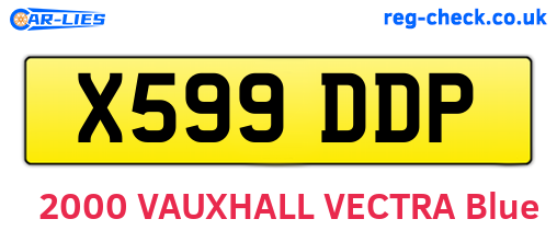 X599DDP are the vehicle registration plates.