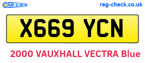 X669YCN are the vehicle registration plates.