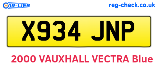 X934JNP are the vehicle registration plates.