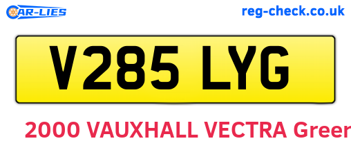 V285LYG are the vehicle registration plates.