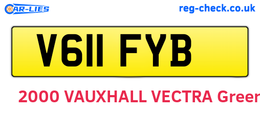 V611FYB are the vehicle registration plates.