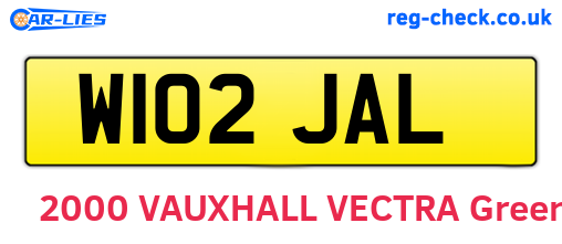 W102JAL are the vehicle registration plates.