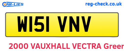 W151VNV are the vehicle registration plates.