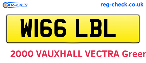 W166LBL are the vehicle registration plates.