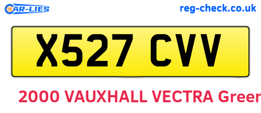 X527CVV are the vehicle registration plates.
