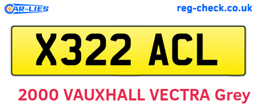 X322ACL are the vehicle registration plates.