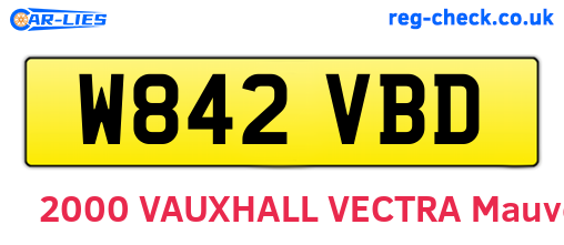 W842VBD are the vehicle registration plates.