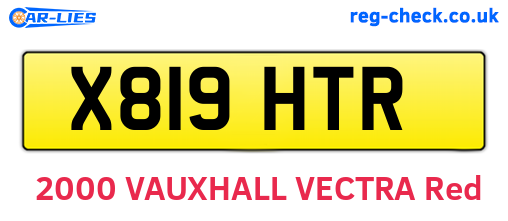 X819HTR are the vehicle registration plates.