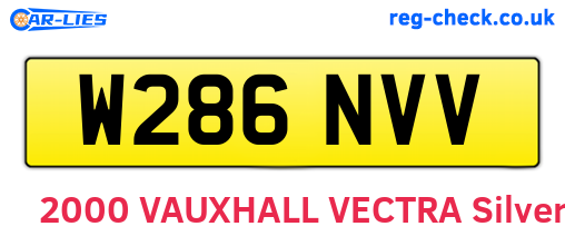 W286NVV are the vehicle registration plates.