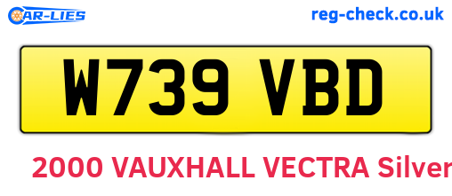 W739VBD are the vehicle registration plates.