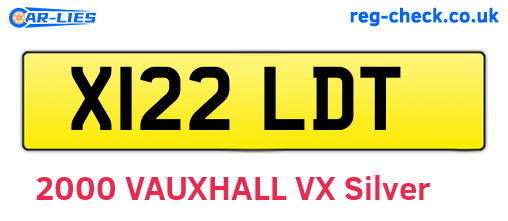 X122LDT are the vehicle registration plates.