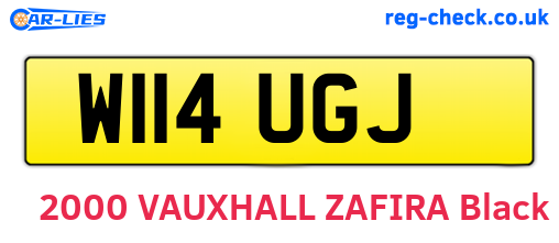 W114UGJ are the vehicle registration plates.