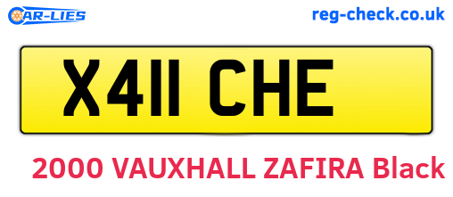 X411CHE are the vehicle registration plates.