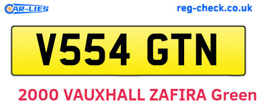 V554GTN are the vehicle registration plates.