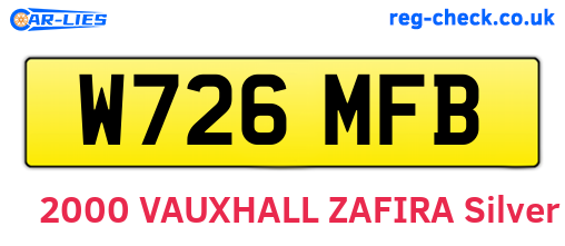 W726MFB are the vehicle registration plates.