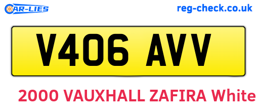 V406AVV are the vehicle registration plates.