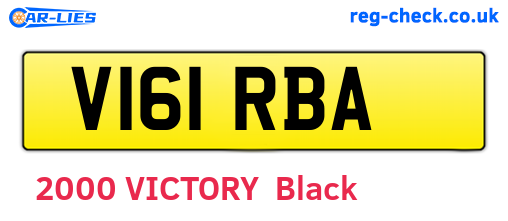 V161RBA are the vehicle registration plates.