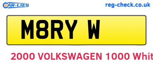 M8RYW are the vehicle registration plates.