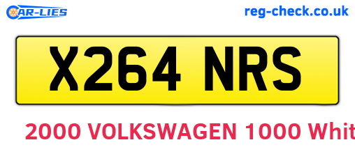 X264NRS are the vehicle registration plates.