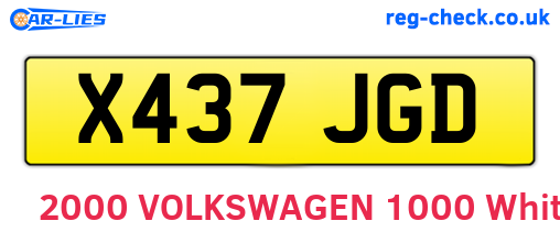X437JGD are the vehicle registration plates.