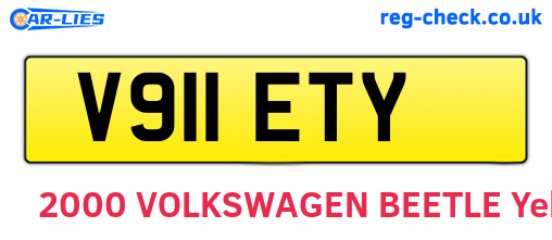 V911ETY are the vehicle registration plates.