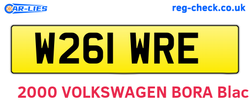 W261WRE are the vehicle registration plates.
