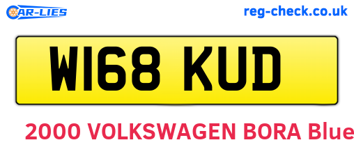 W168KUD are the vehicle registration plates.