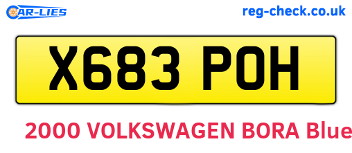 X683POH are the vehicle registration plates.