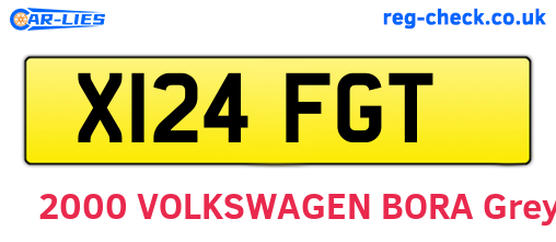 X124FGT are the vehicle registration plates.