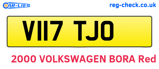 V117TJO are the vehicle registration plates.