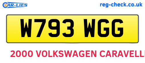 W793WGG are the vehicle registration plates.