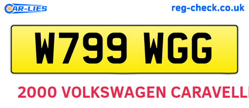 W799WGG are the vehicle registration plates.