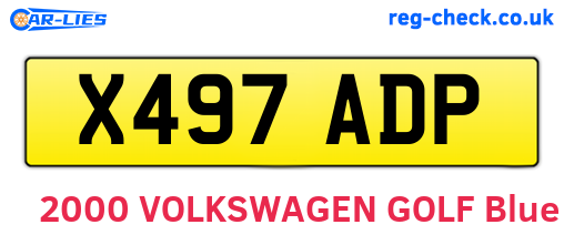X497ADP are the vehicle registration plates.
