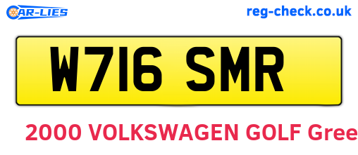 W716SMR are the vehicle registration plates.
