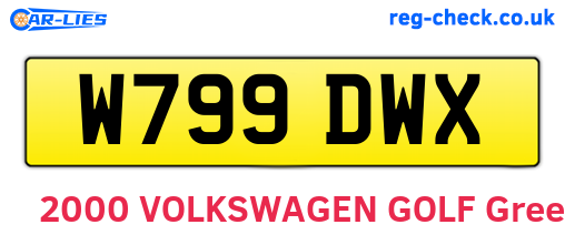 W799DWX are the vehicle registration plates.