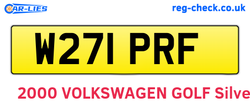 W271PRF are the vehicle registration plates.