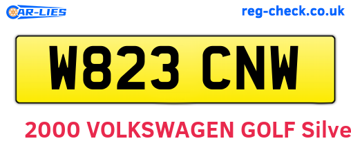 W823CNW are the vehicle registration plates.