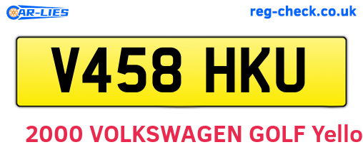 V458HKU are the vehicle registration plates.