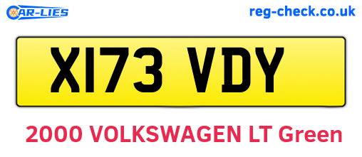 X173VDY are the vehicle registration plates.