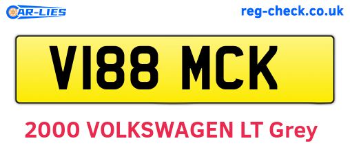 V188MCK are the vehicle registration plates.
